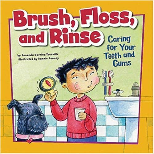 brush, floss and rinse children oral health book