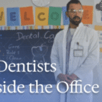 dentist talking to a classroom about dental care